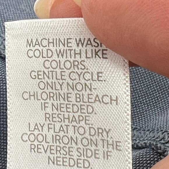 J. Jill Purejill Steel Blue Sand-Washed Tencel ¾ Sleeve Pullover Size M - Picture 7 of 8